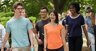 Group of student walking together