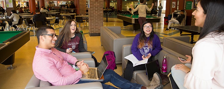 Students hanging out in common area