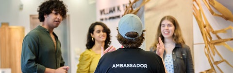 University of Waterloo student ambassador gives a tour to a group