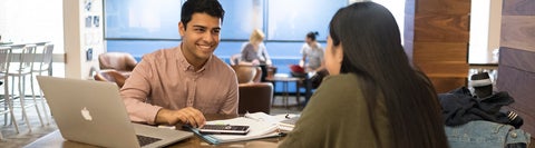 Two students studying together