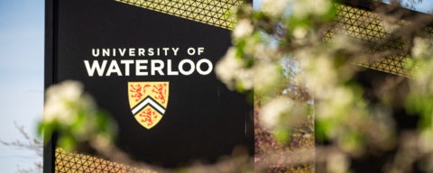 A shot of the University of Waterloo sign
