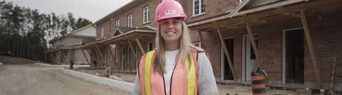 Jacklyn, an environment student, at her co-op job.