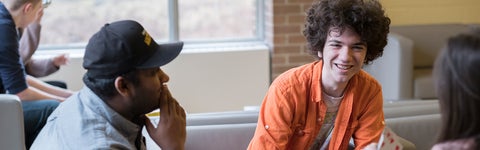 students talking in a group