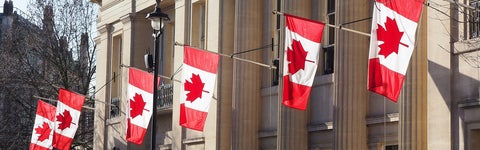 hanging canadian flags