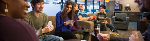 Students playing cards