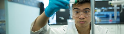 Student working in a lab