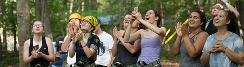 People ziplining