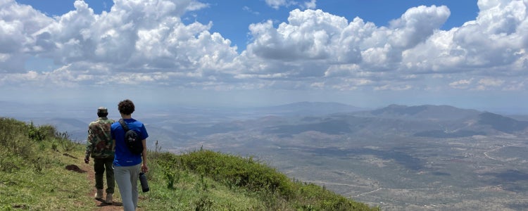 Sebastion on a beutiful hike looking over the mountains