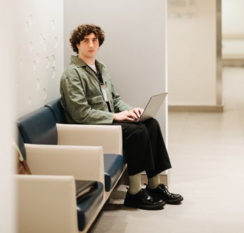 Andrew sitting on the chair