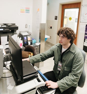 Andrew working in a lab