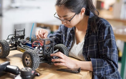 Waterloo Engineering student working on a project.