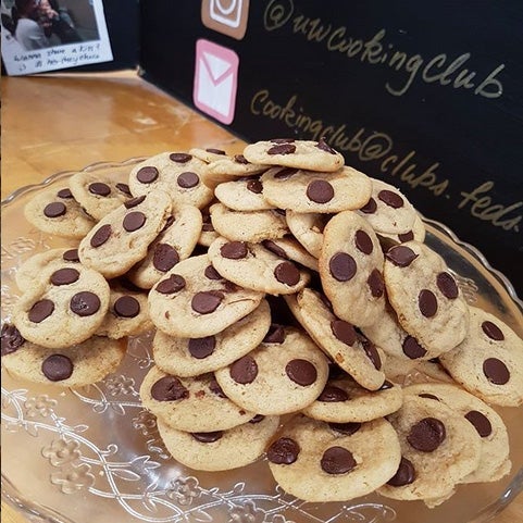 Plate of chocolate chip cookies