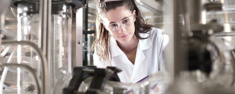 Girl studying chemical eng