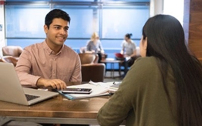 Two students talking