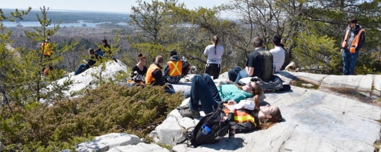 Students on a geology field trip.