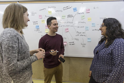 Students working on a Knowledge Integration mind map