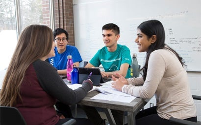 Students studying together.