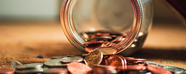 Coins in a jar