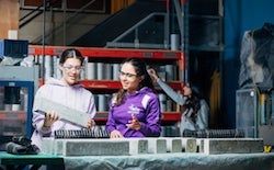 female engineering students working