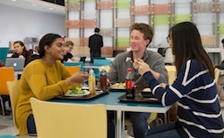 students eating