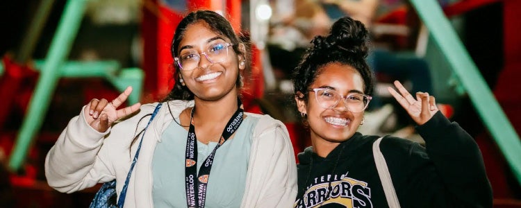 Students pose for a picture at the fall carnival