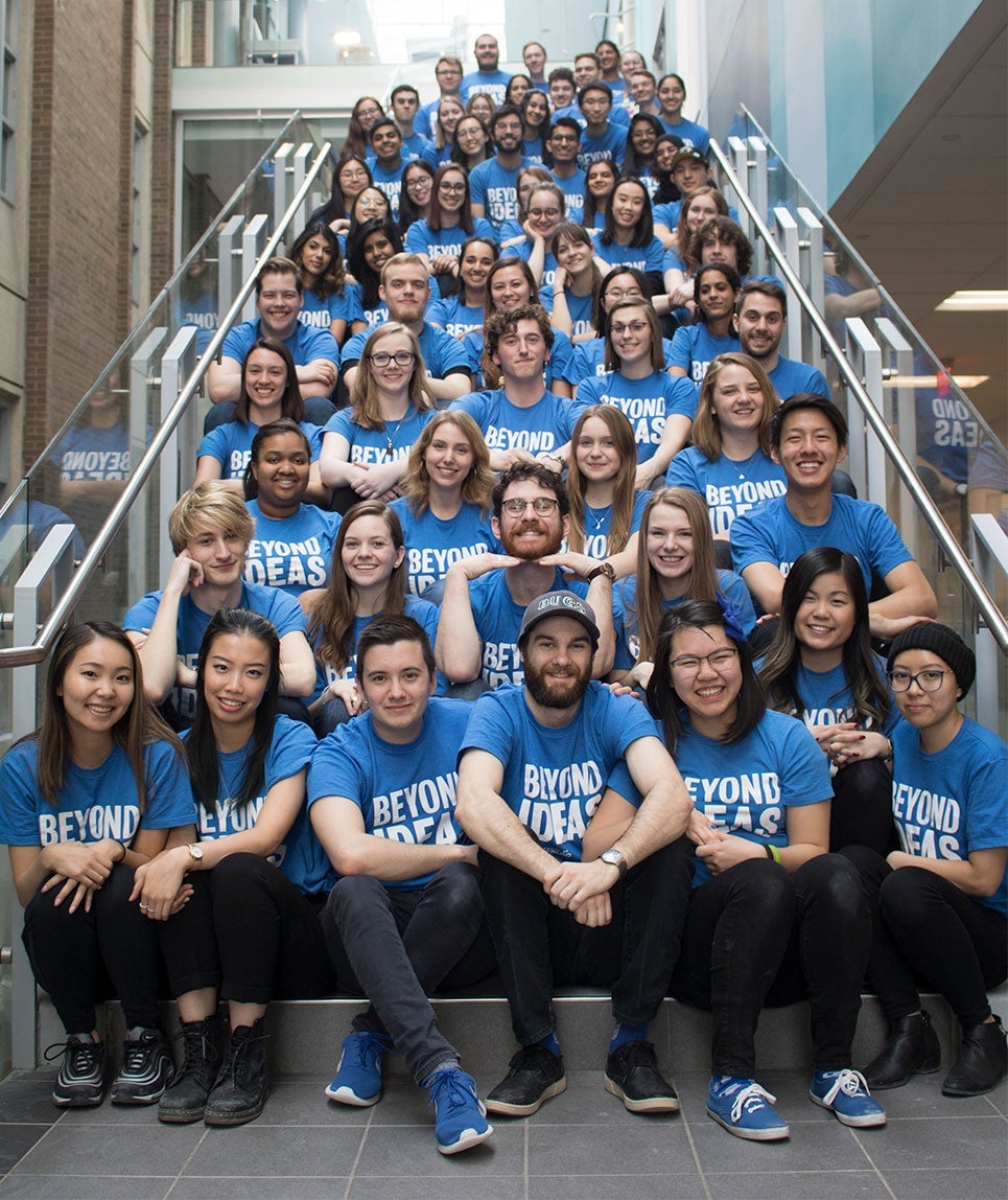 Waterloo Science ambassadors after an event