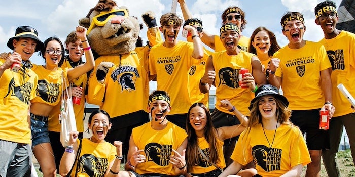 Group of excited Waterloo students.