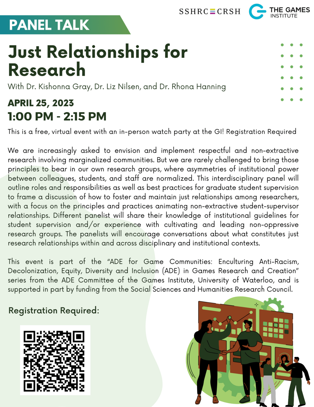 A promotional poster for "Just Relationships for Research Panel"