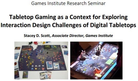 Stacey Scott tabletop gaming and computing research seminar.
