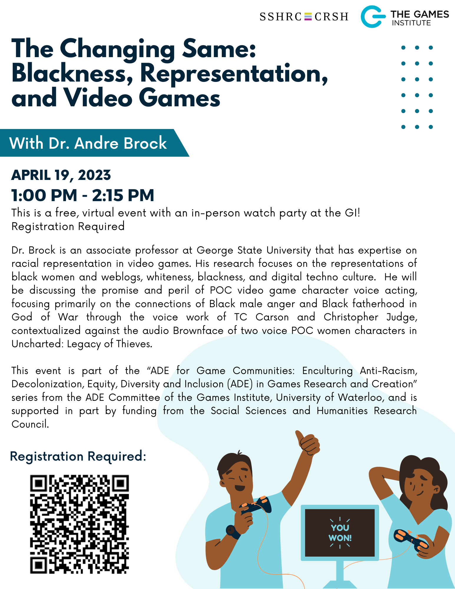 a promotional poster for "The Changing Same: Blackness, Representation, and Video Games