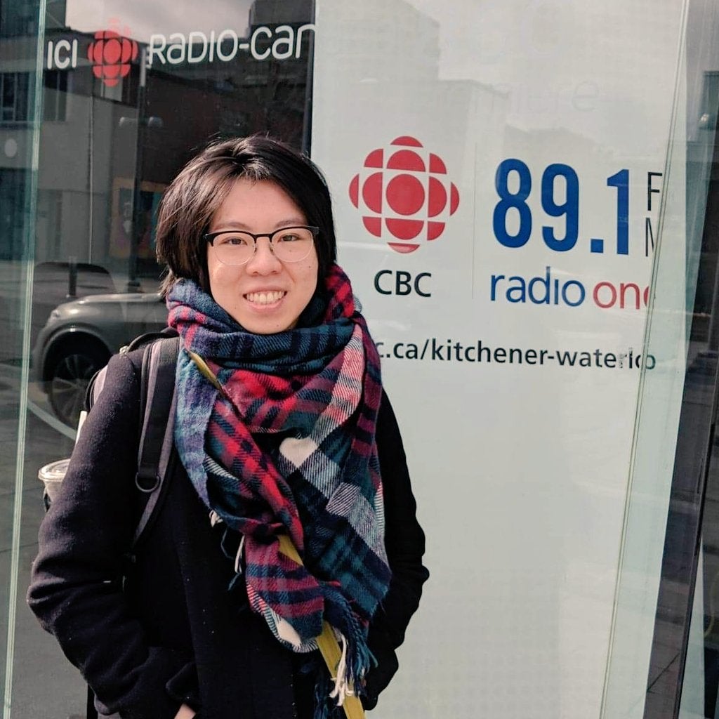 Tina Chan smiling outside CBC studio