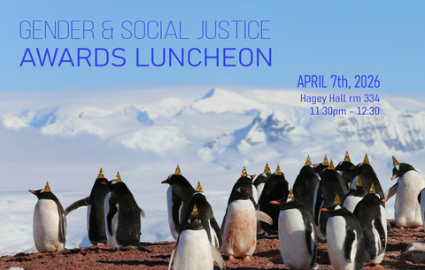 penguins in party hats with text repeated below