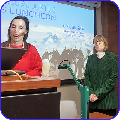 Nancy Worth and Carol Acton presenting the first year prize