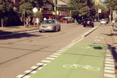 Dedicated bike lane.