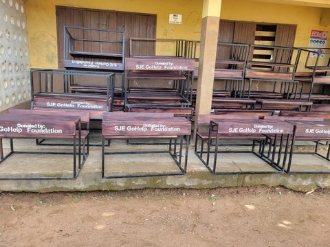 SJE-GoHelP desks at school in Ghana