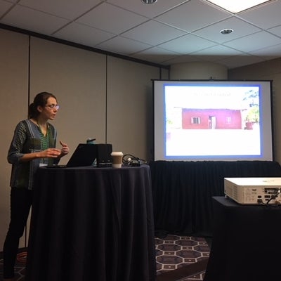 Andrea Rishworth gives a presentation in New Orleans
