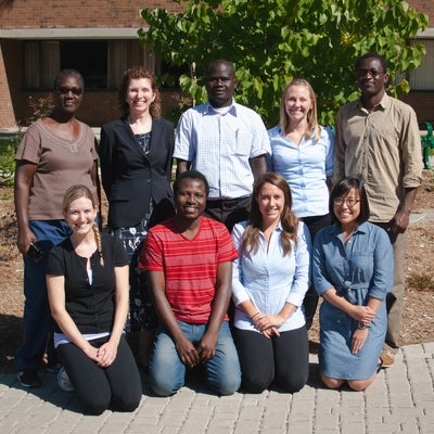 Group photo of lab members in the summer of 2014. 