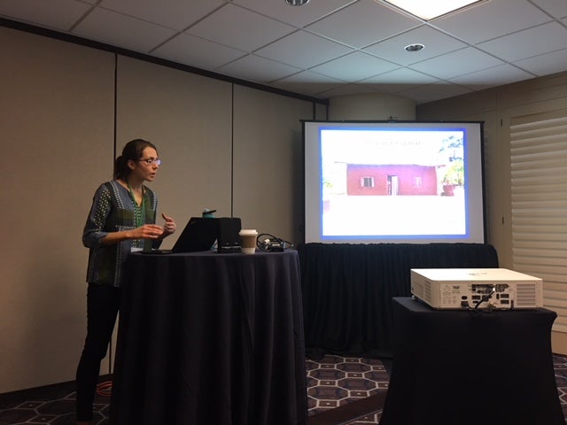 Andrea Rishworth gives a presentation in New Orleans