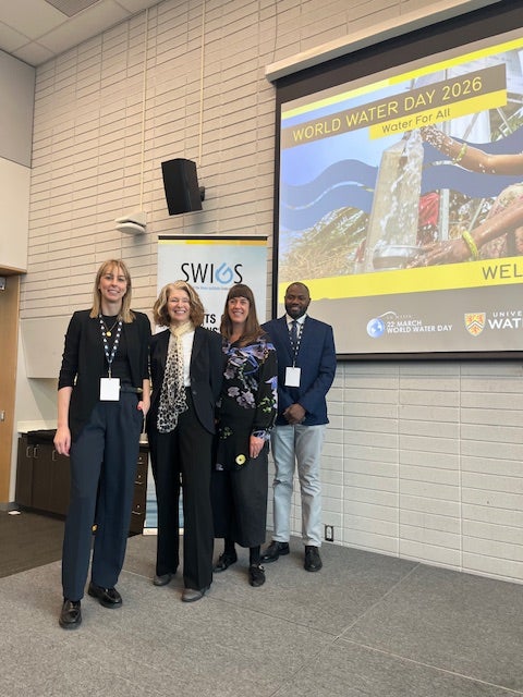 GoHelP memebers Susan Elliott and Alexa Bennet, Prof of Environmental Justice Katie Meehan and GoHelP alum Dr. Abraham Nunbogu