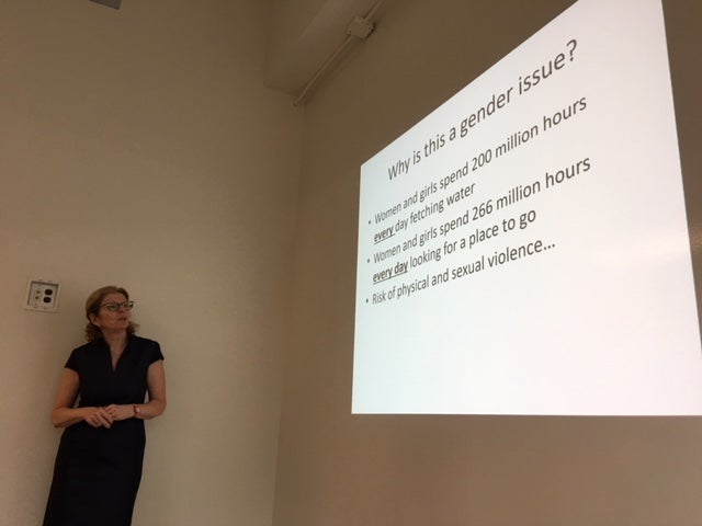 Susan Elliott giving a presentation at the University of Waterloo