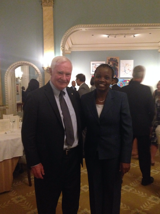 Elizabeth Opiyo and the right honorable David Johnston