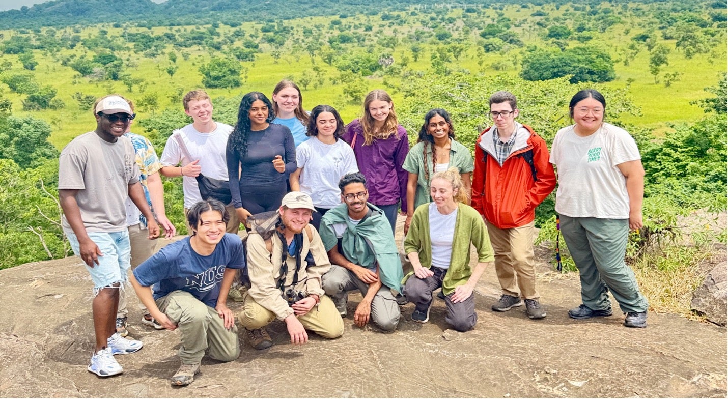 TAs and students in Ghana outside 