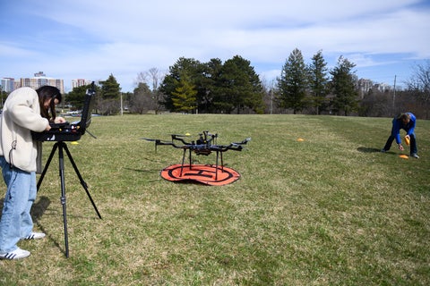 Drone on a field 