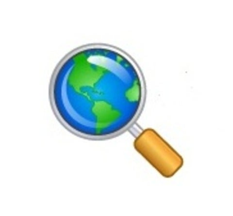 Earth in magnifying glass