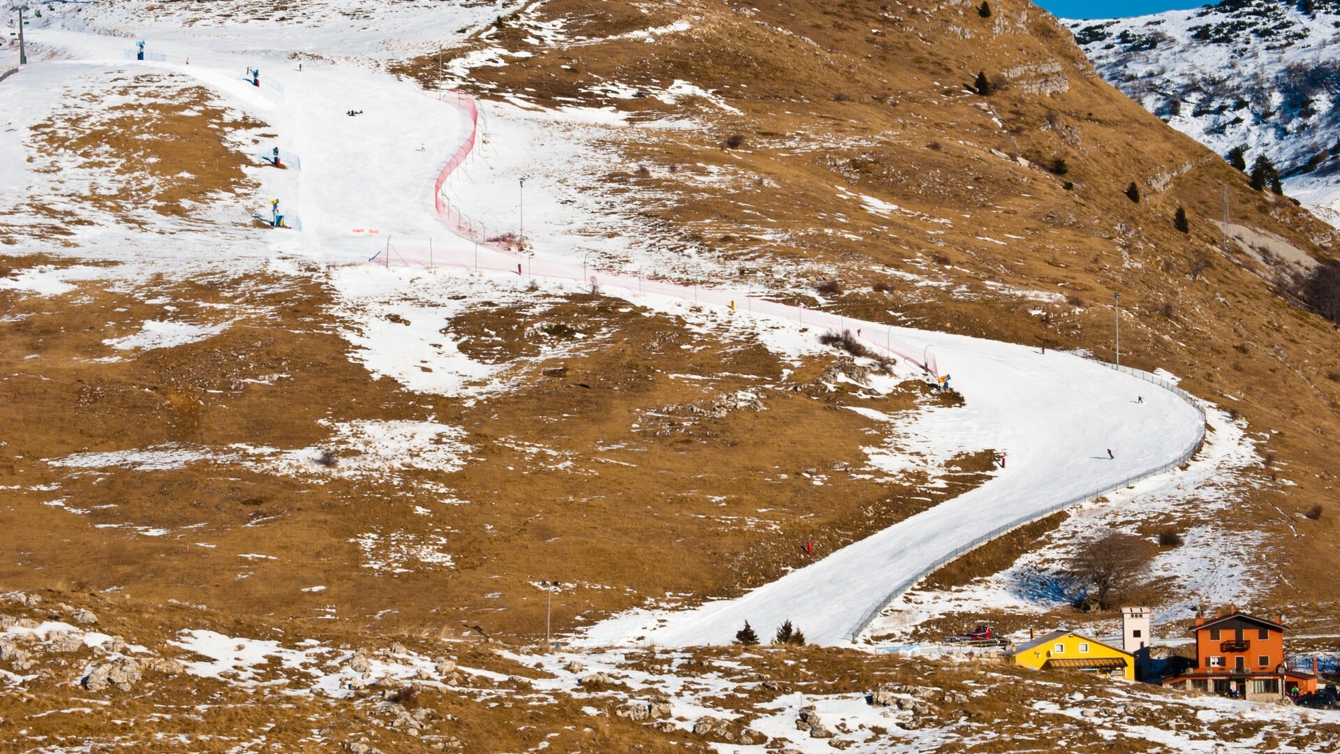 Ski hill with no snow.