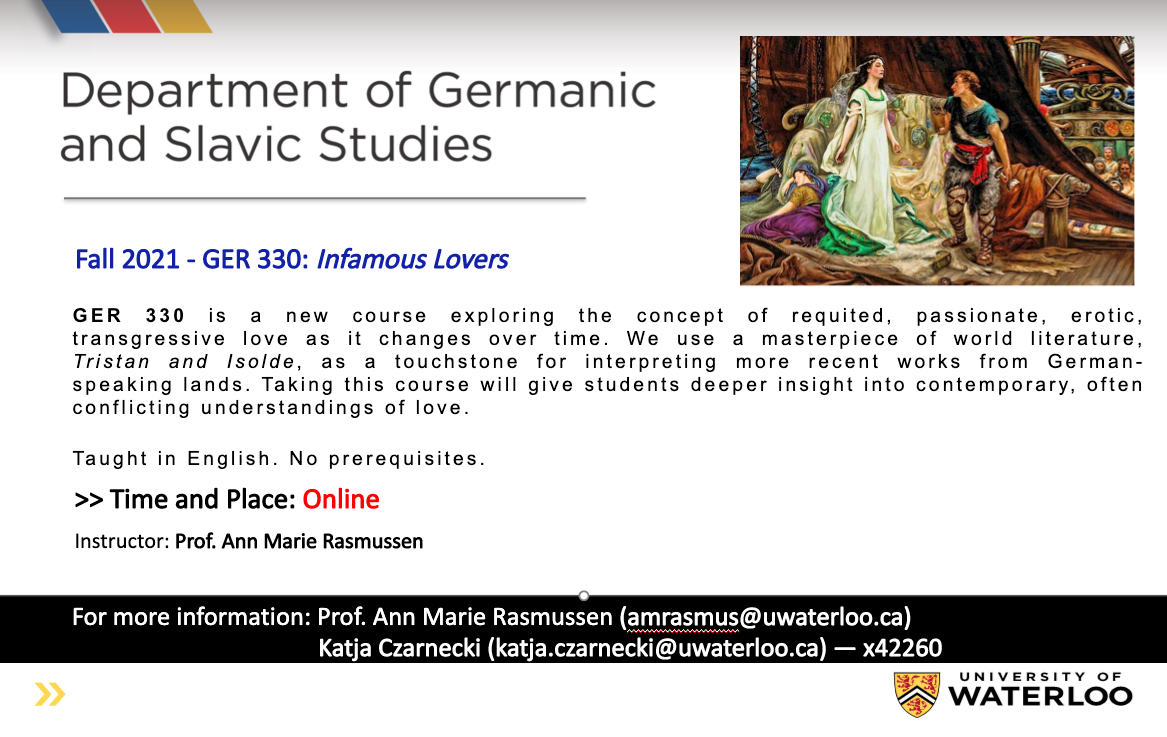 Course poster GER 330 Infamous Lovers