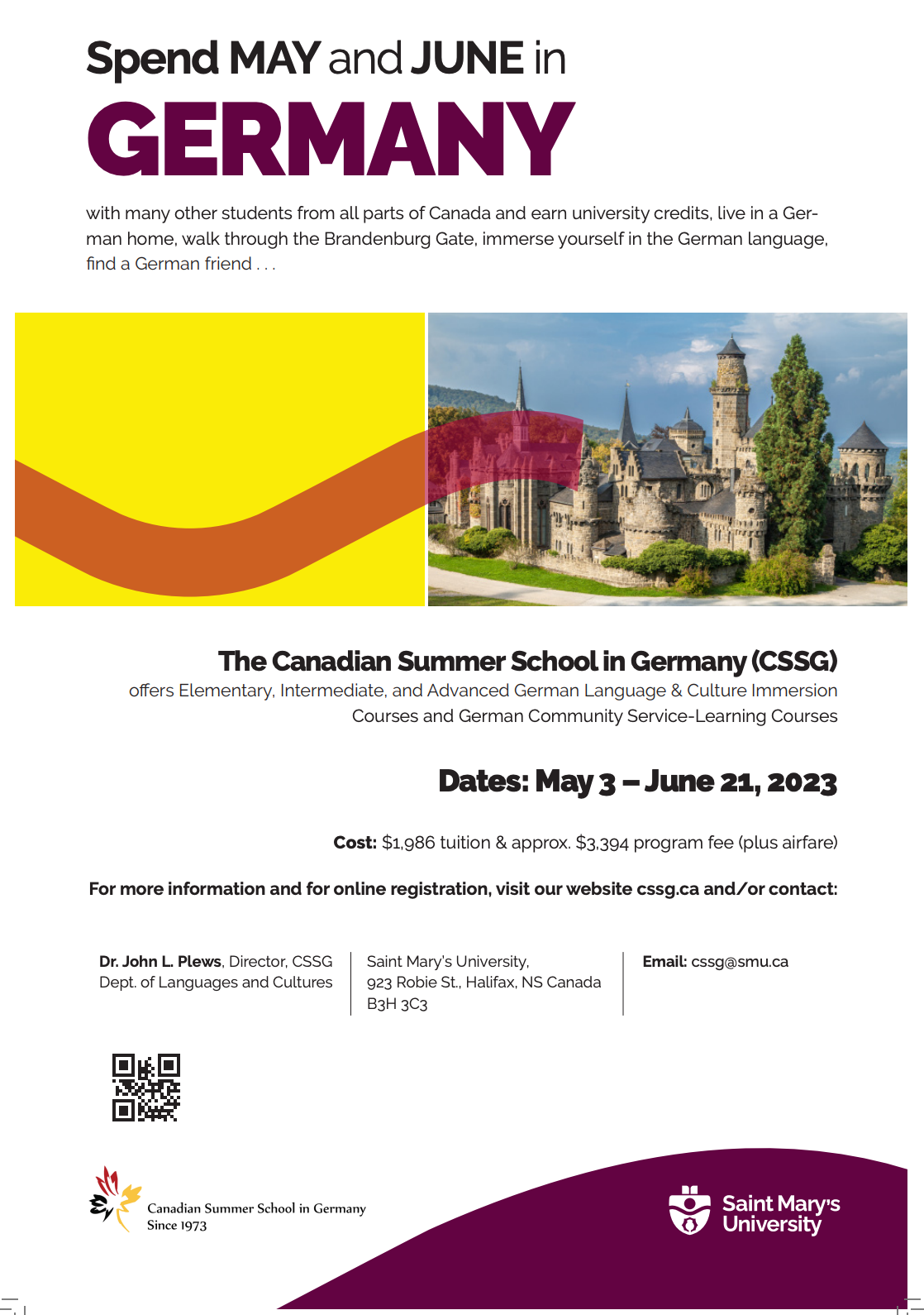 Info poster 2023 Canadian Summer School in Germany