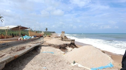 ocean coastline waves on right