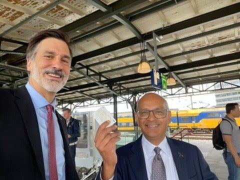 Dr. Ian Rowlands and President Vivek Goel