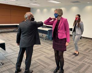 President Goel greeting British Consul General